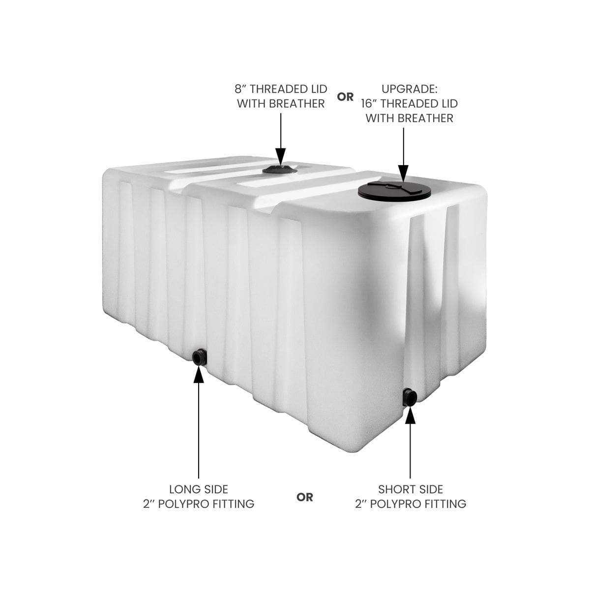 1000 Gallon Rectangular Water Tank