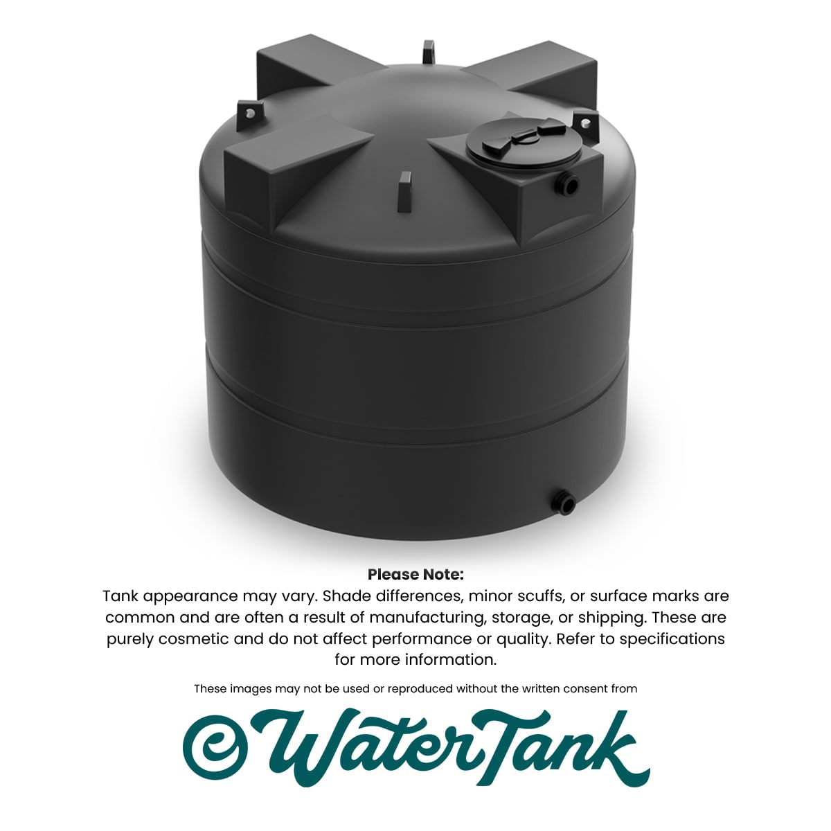 1000 Gallon Vertical Water Storage Tank - Black