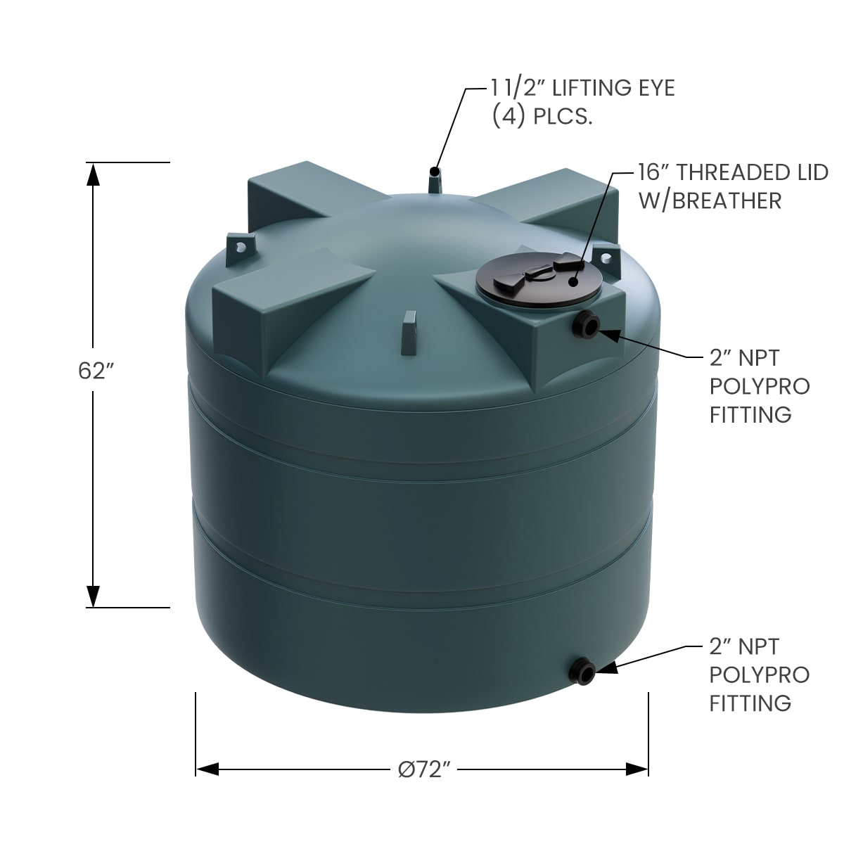 1000 Gallon Water Storage Tank