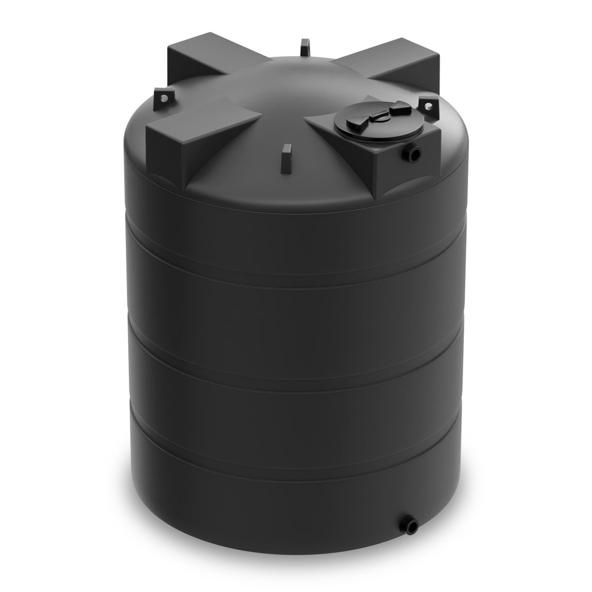 1500 Gallon Vertical Water Storage Tank - Black