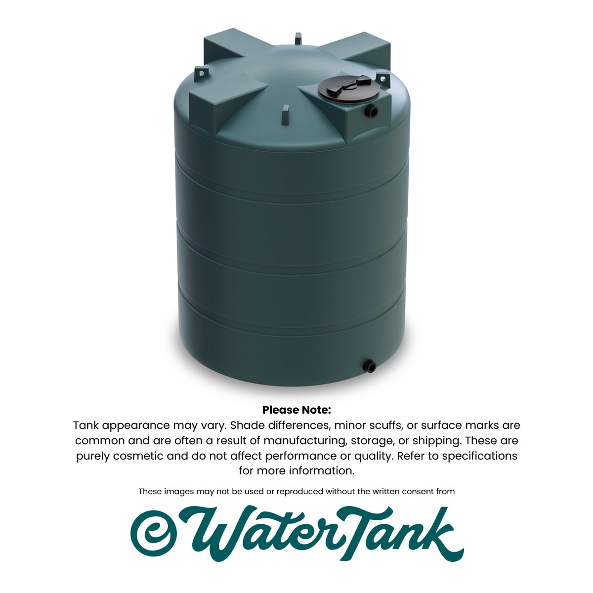 1500 Gallon Vertical Water Storage Tank - Green