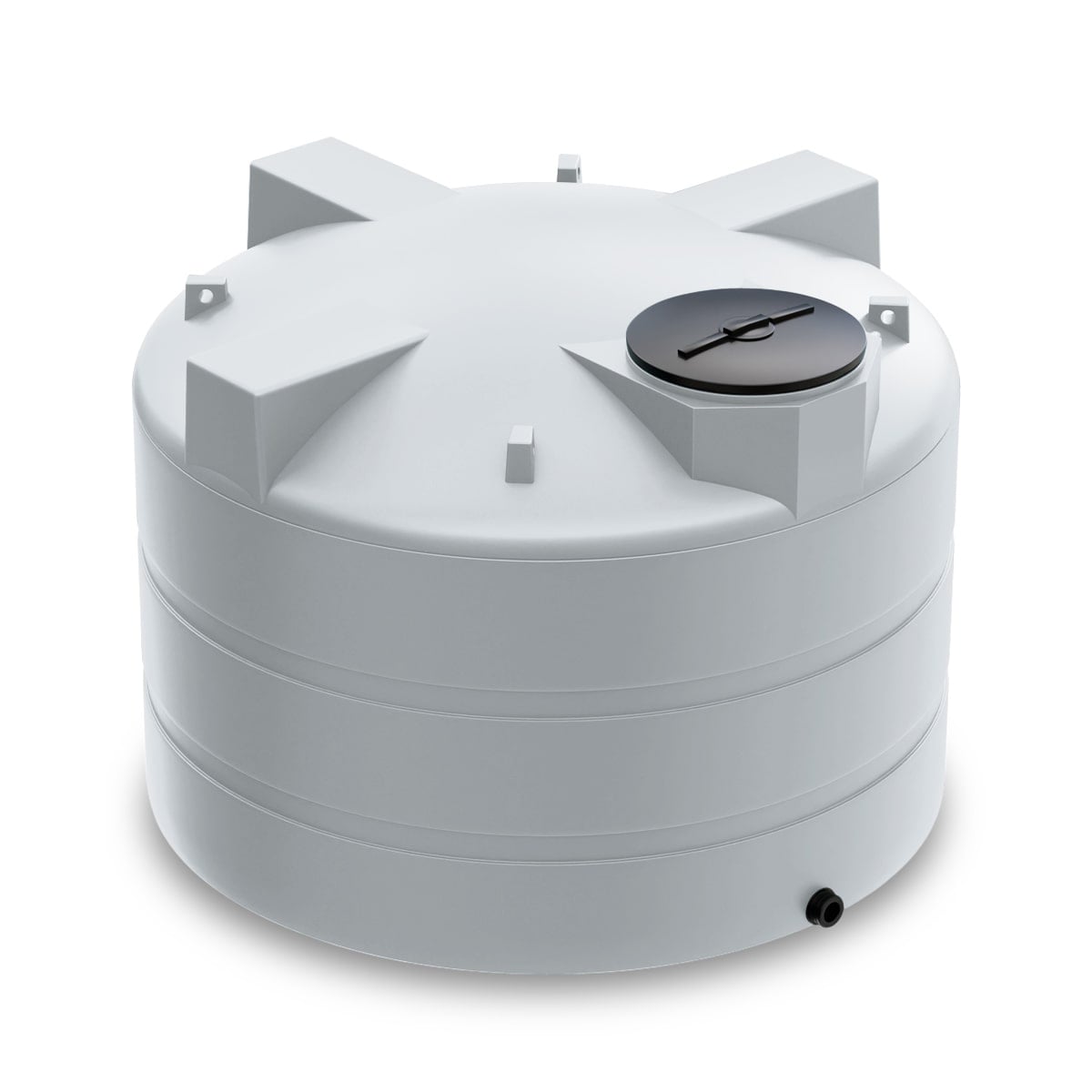 1600 Gallon Vertical Heavy-Duty Liquid Storage Tank - White