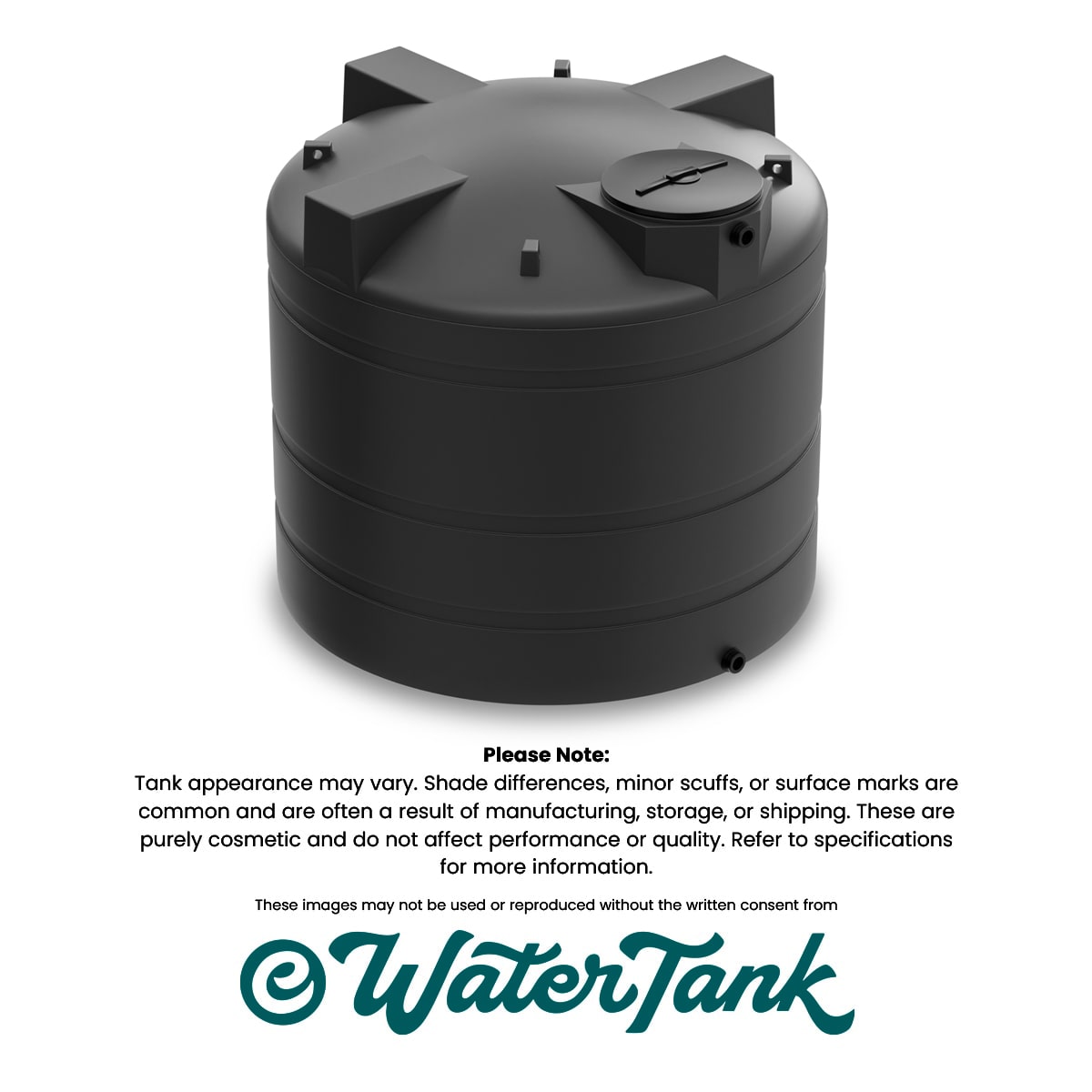 2000 Gallon Vertical Water Storage Tank - Black