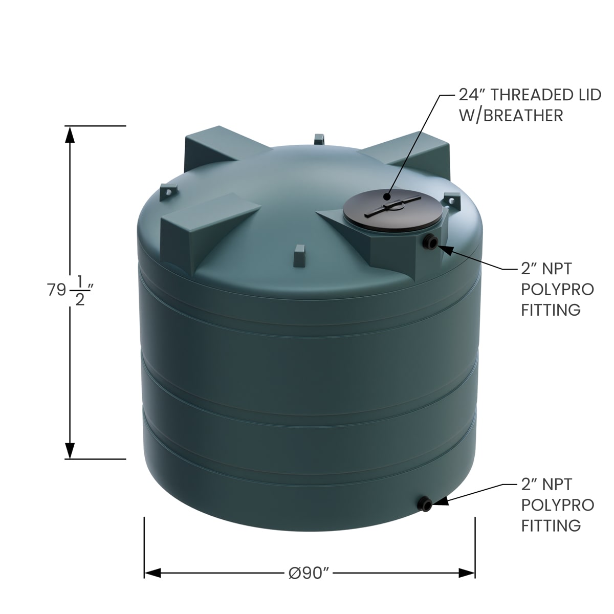 2000 Gallon Water Storage Tank