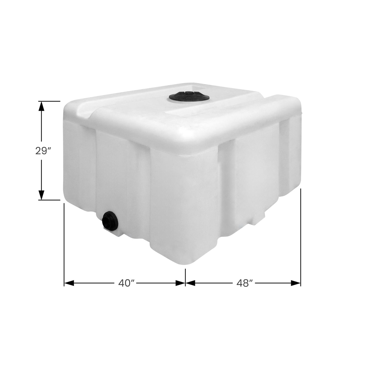 200 Gallon Rectangular Truck Bed Water Tank