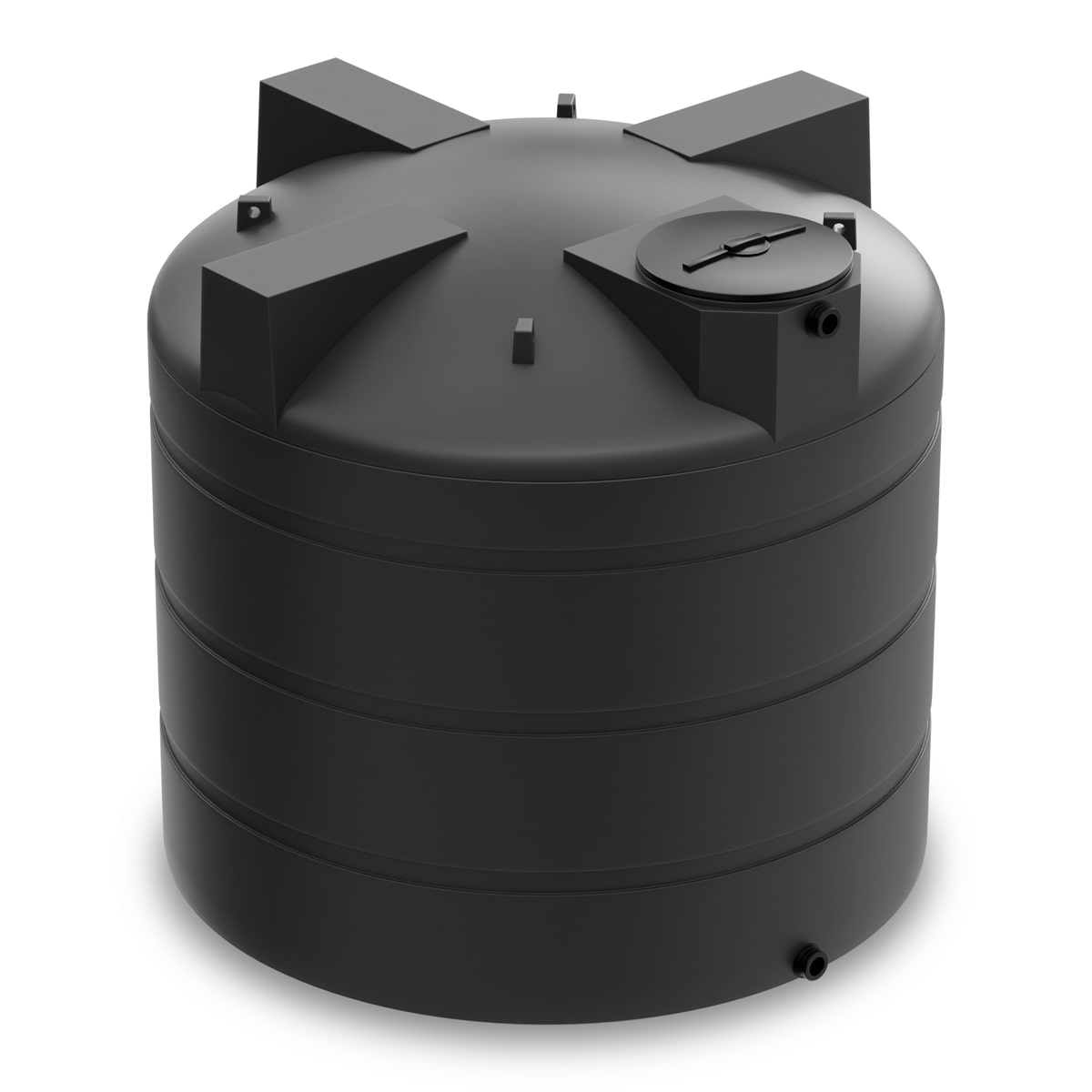2500 Gallon Vertical Water Storage Tank - Black