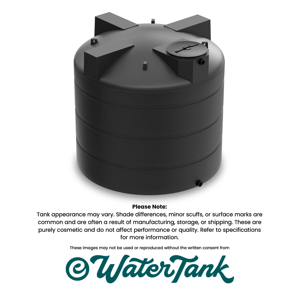 5000 Gallon Vertical Water Storage Tank Package - Black