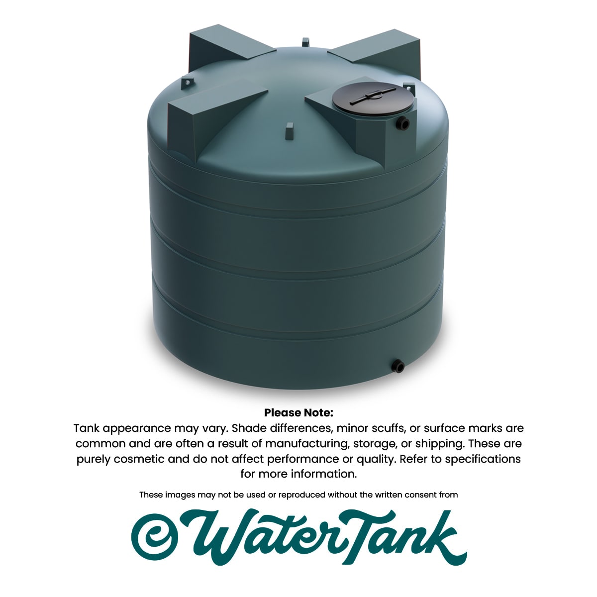 5000 Gallon Vertical Water Storage Tank Package - Green