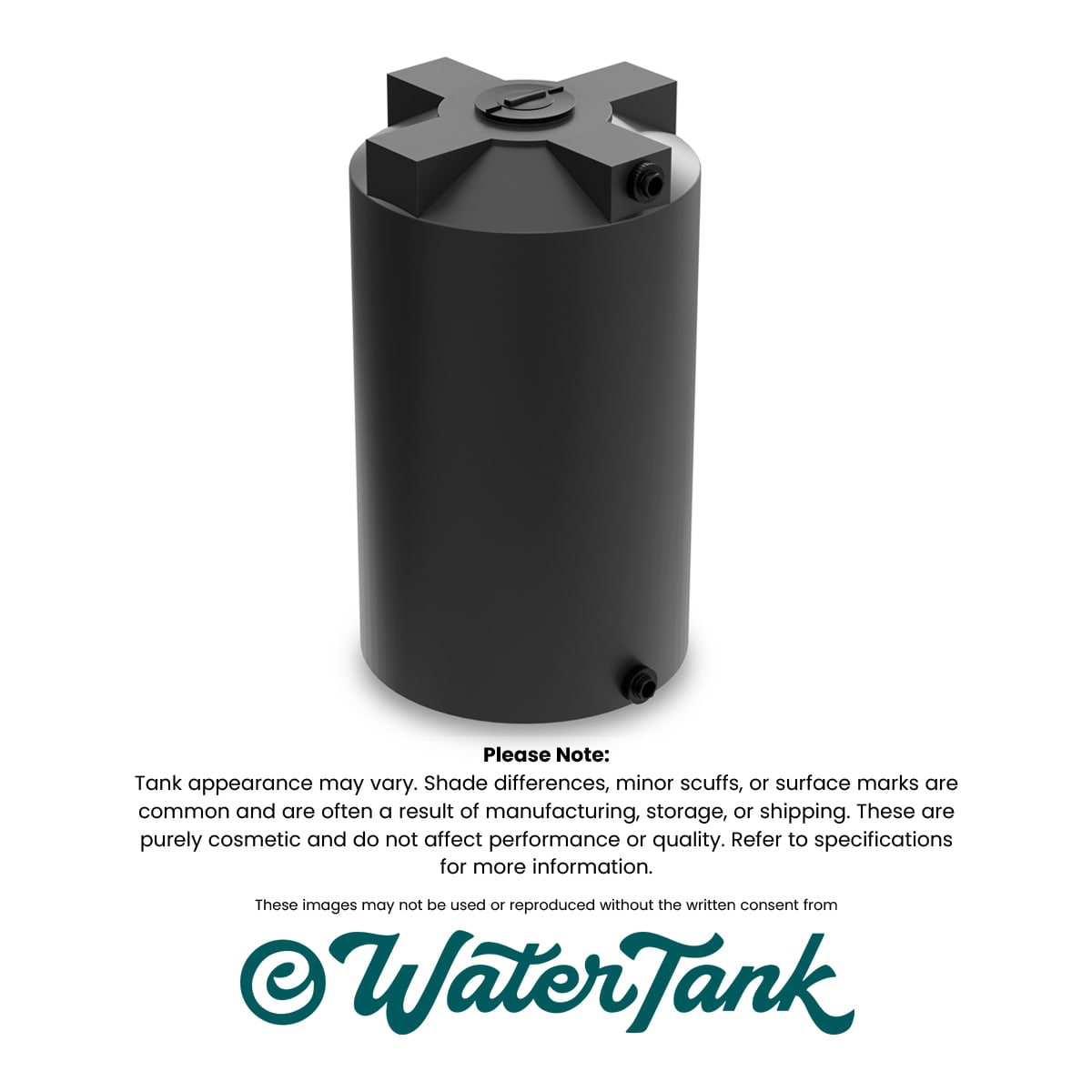 250 Gallon Vertical Water Storage Tank - Black