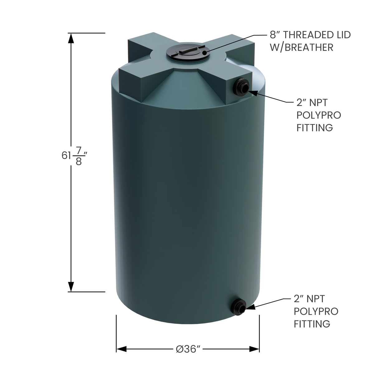 250 Gallon Water Storage Tank