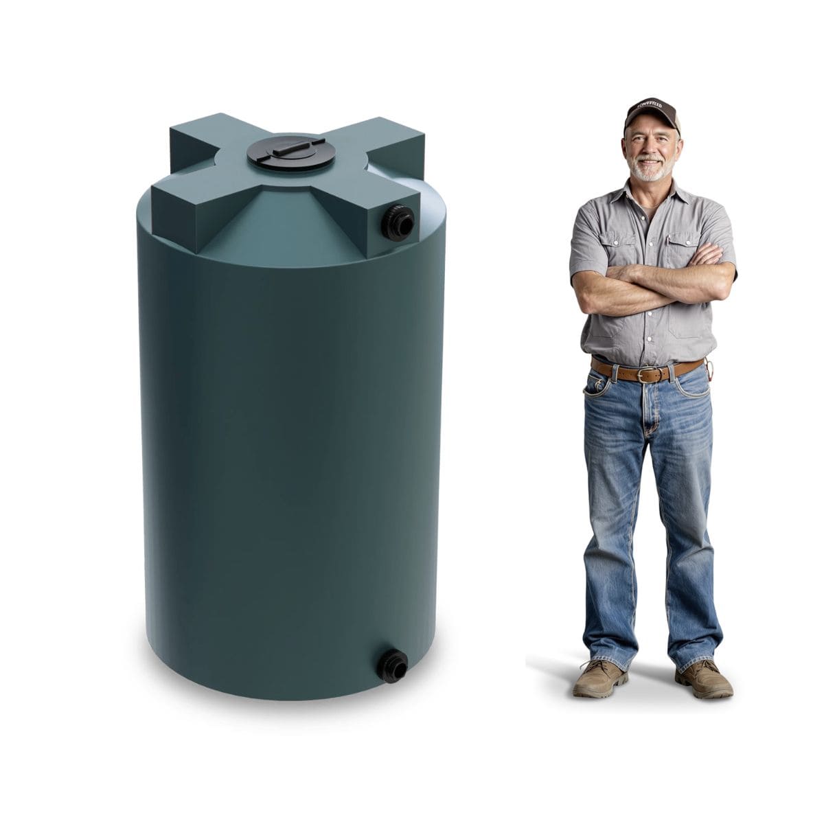 250 Gallon Vertical Water Storage Tank - Green
