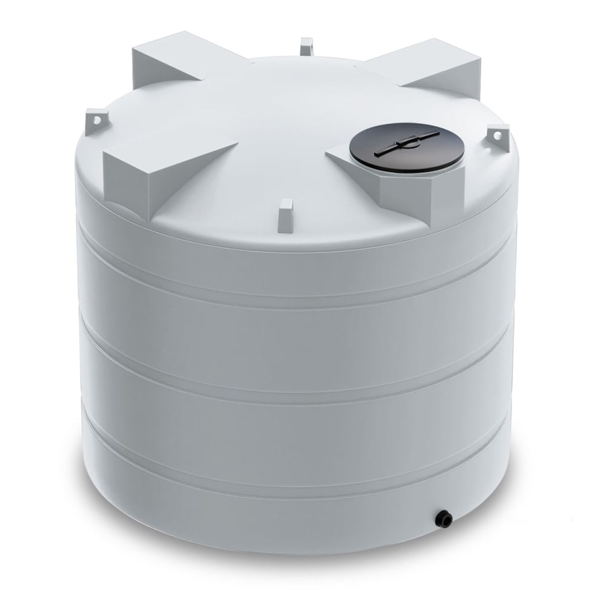 3000 Gallon Vertical Heavy-Duty Water Storage Tank - White