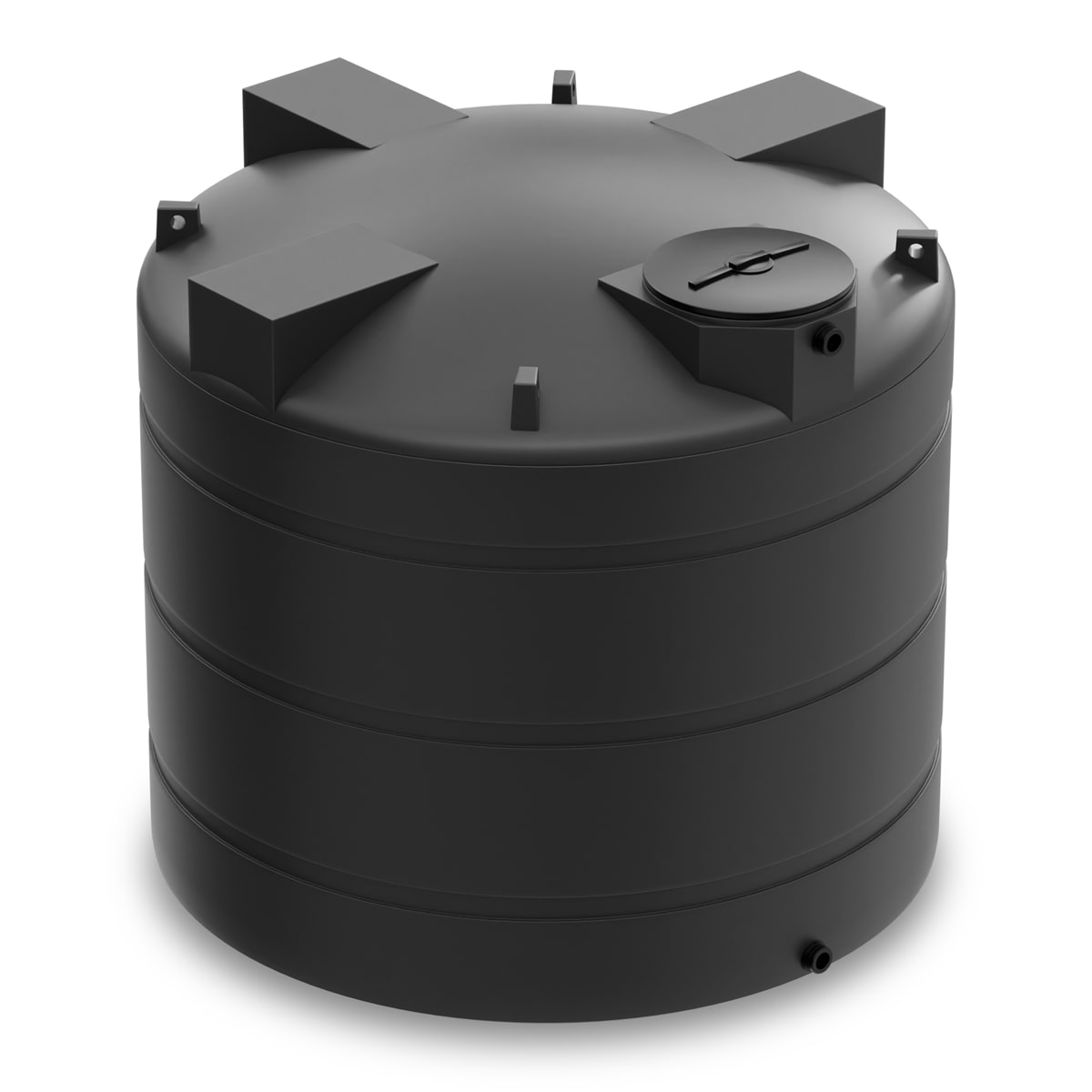 3000 Gallon Vertical Water Storage Tank - Black