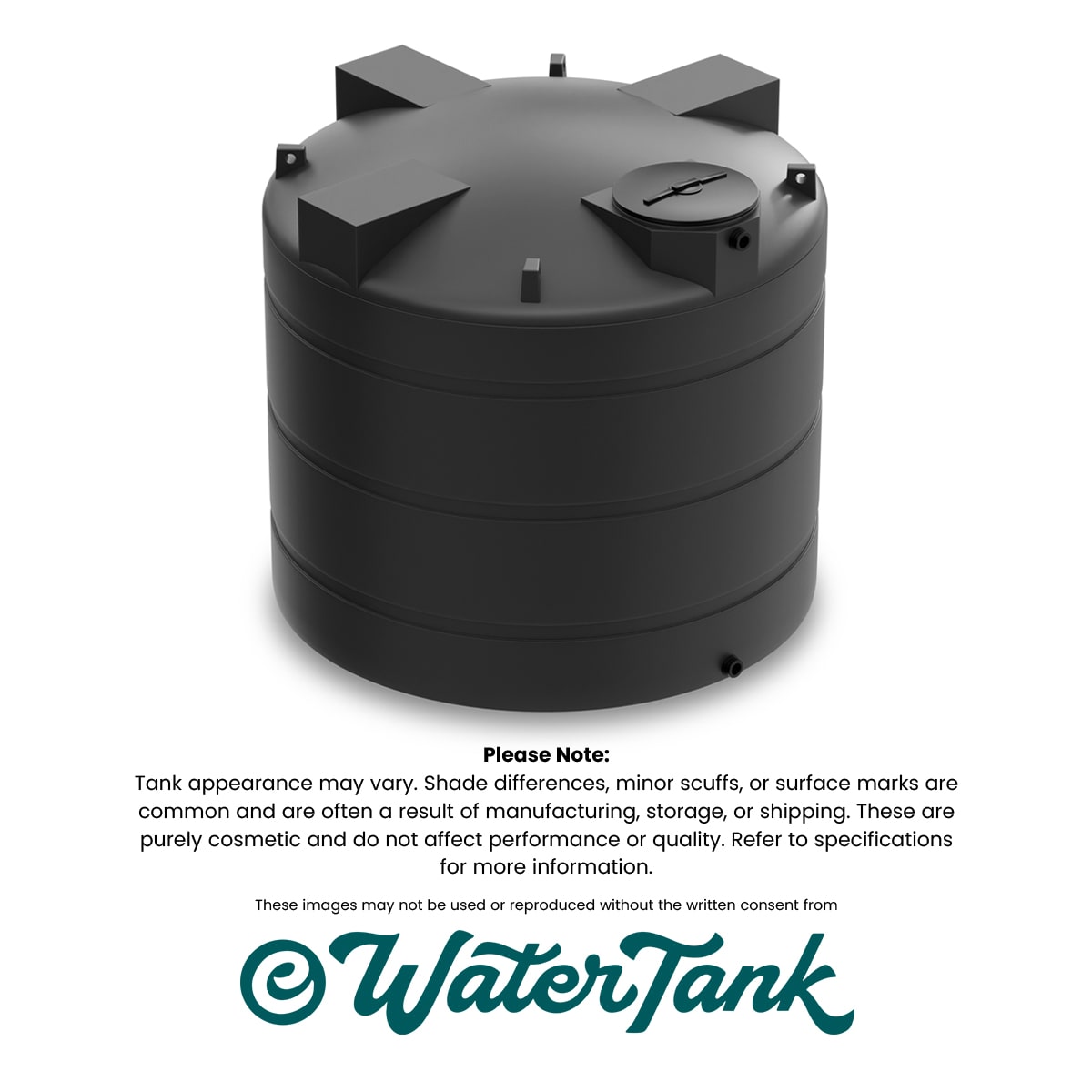 3000 Gallon Vertical Water Storage Tank - Black