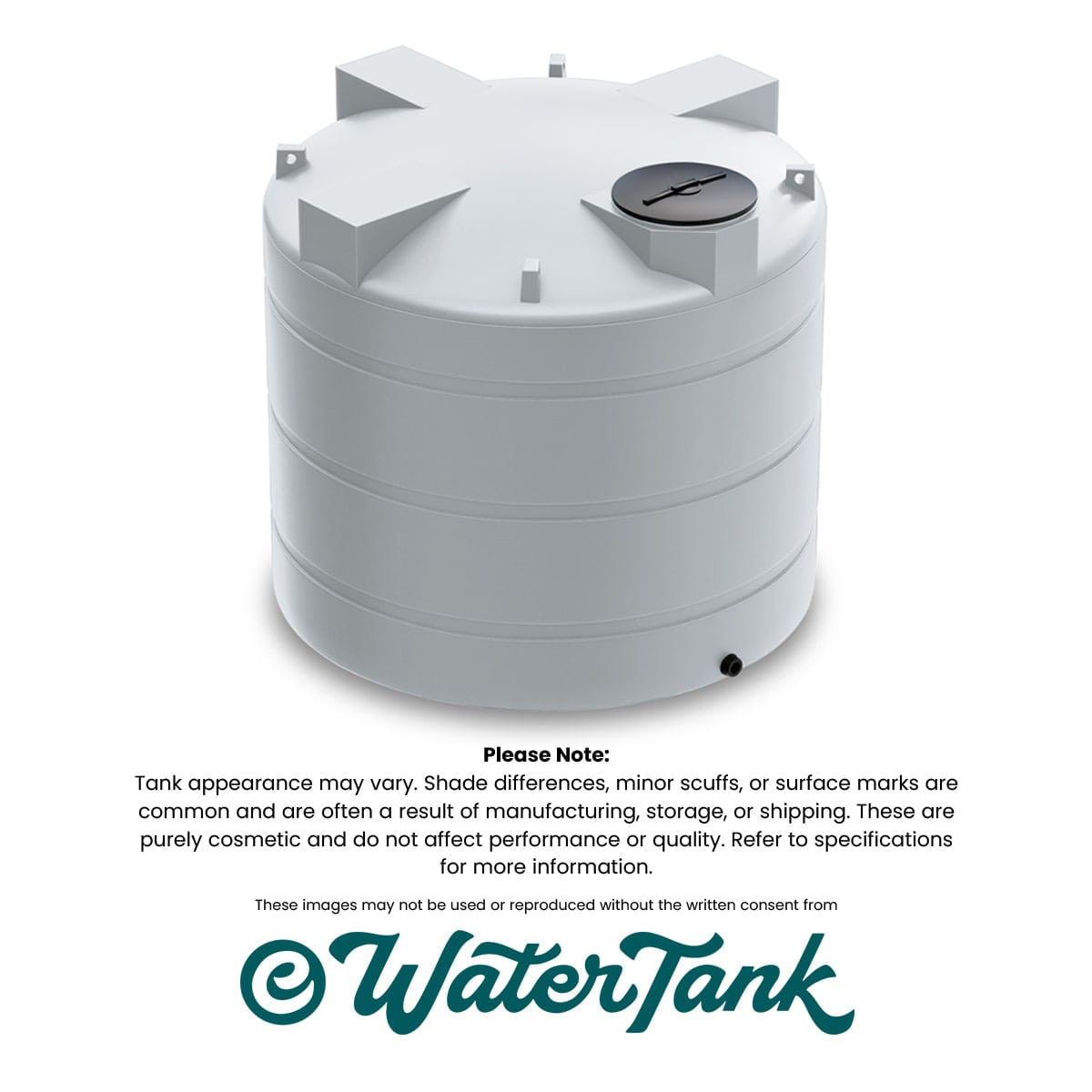 3000 Gallon Vertical Heavy-Duty Water Storage Tank - White
