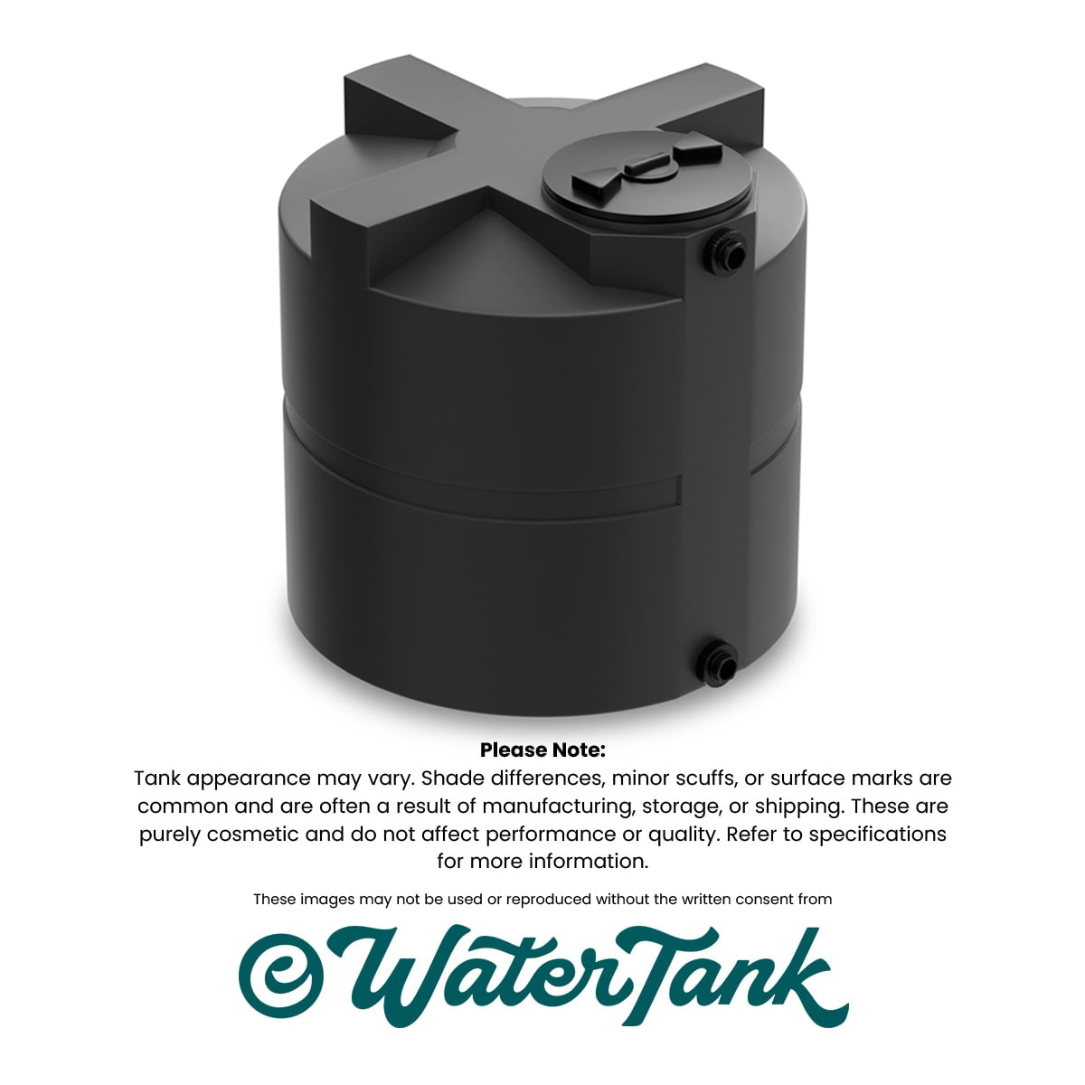 330 Gallon Water Vertical Storage Tank - Black