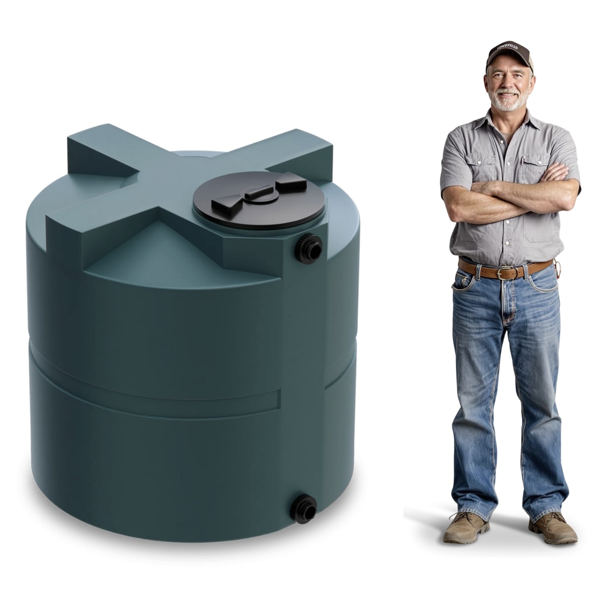330 Gallon Water Vertical Storage Tank - Green