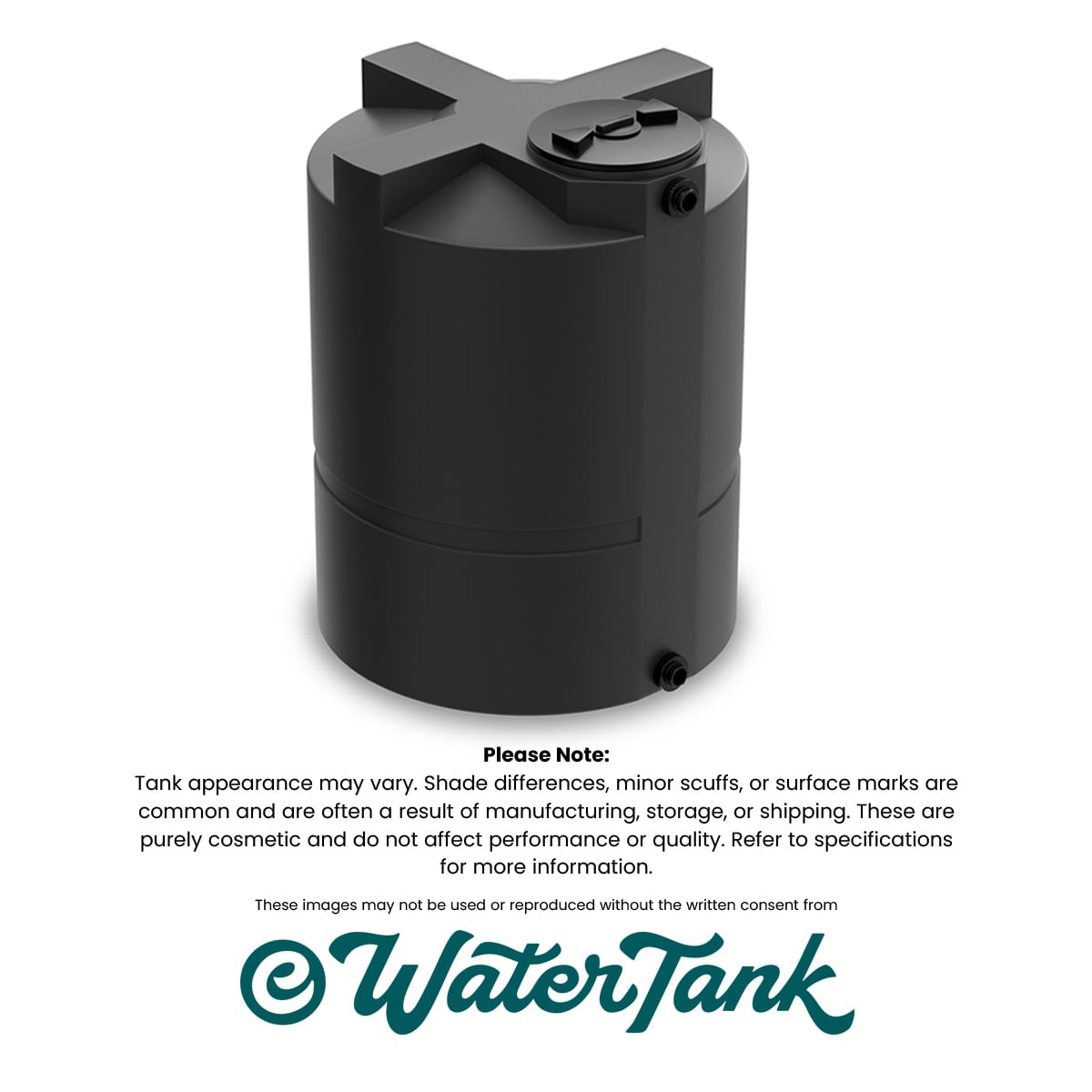 450 Gallon Vertical Water Storage Tank - Black