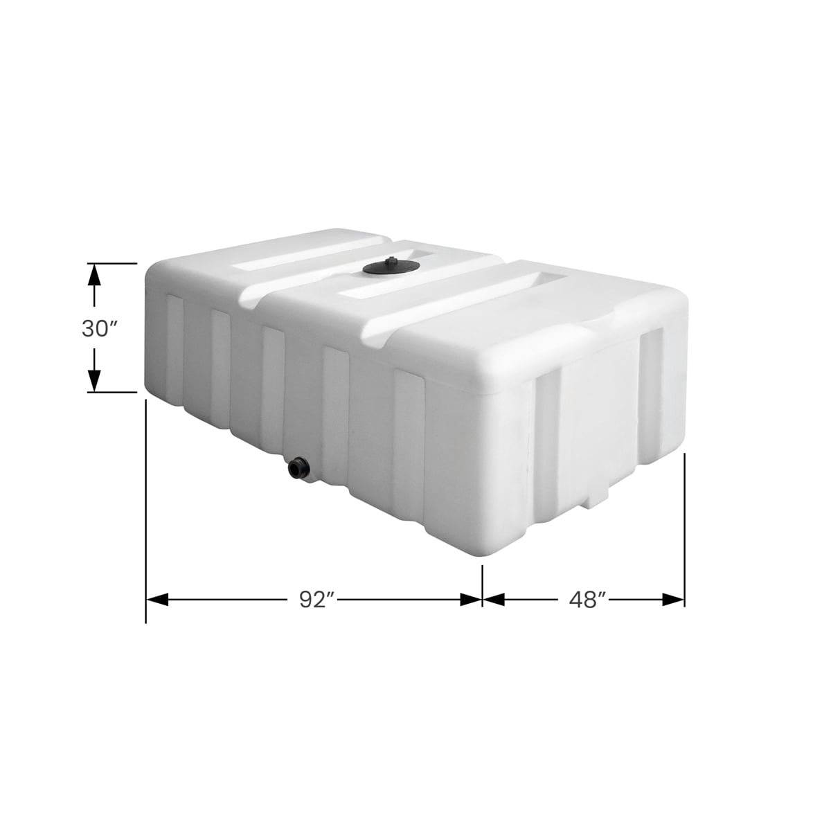 500 Gallon Rectangular Truck Bed Water Tank