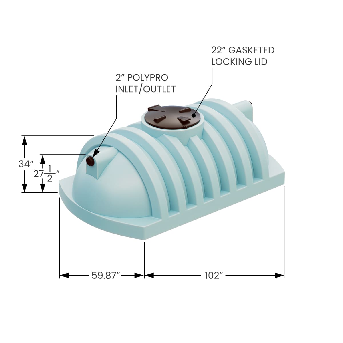 500 Gallon Water Cistern Tank