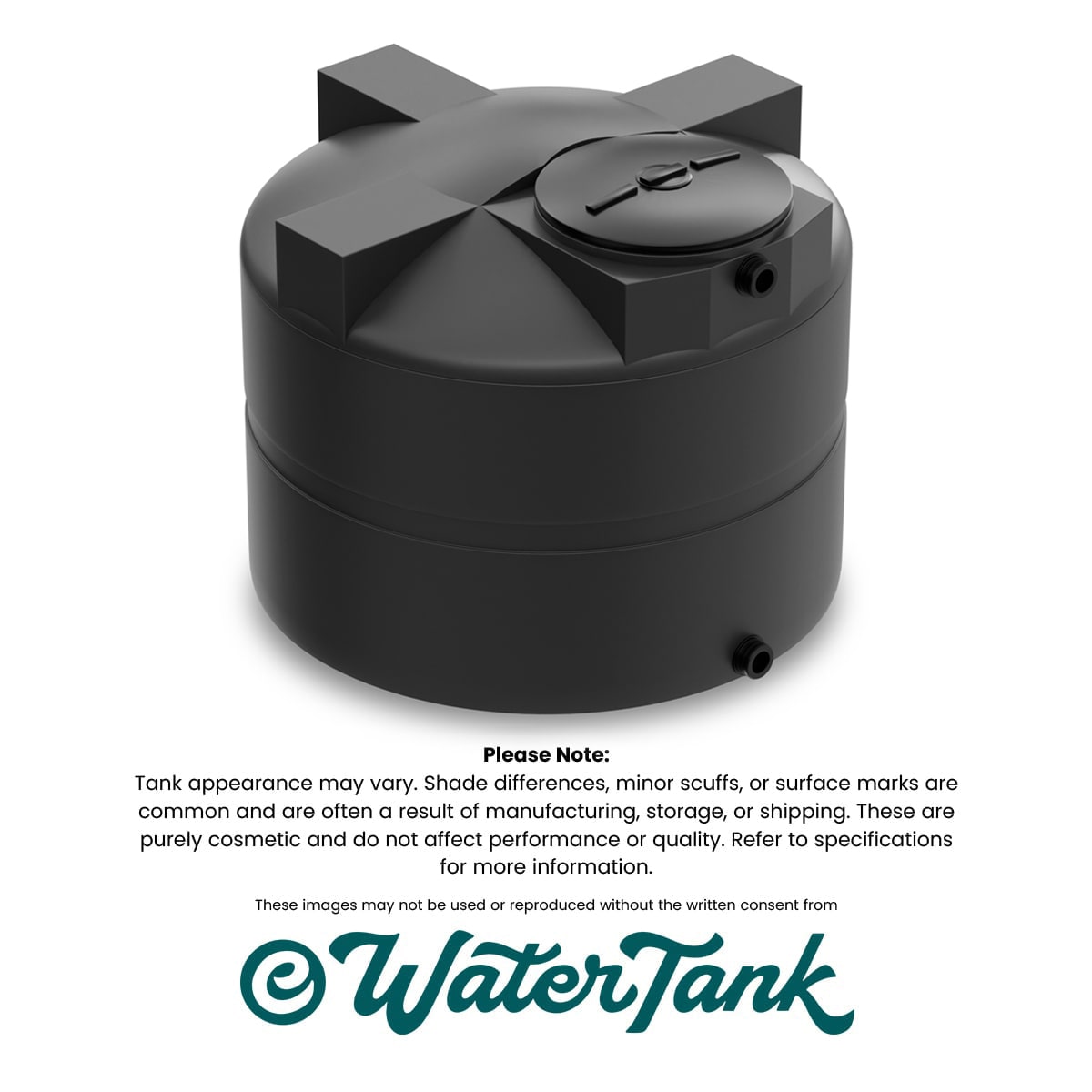 525 Gallon Vertical Water Storage Tank - Black