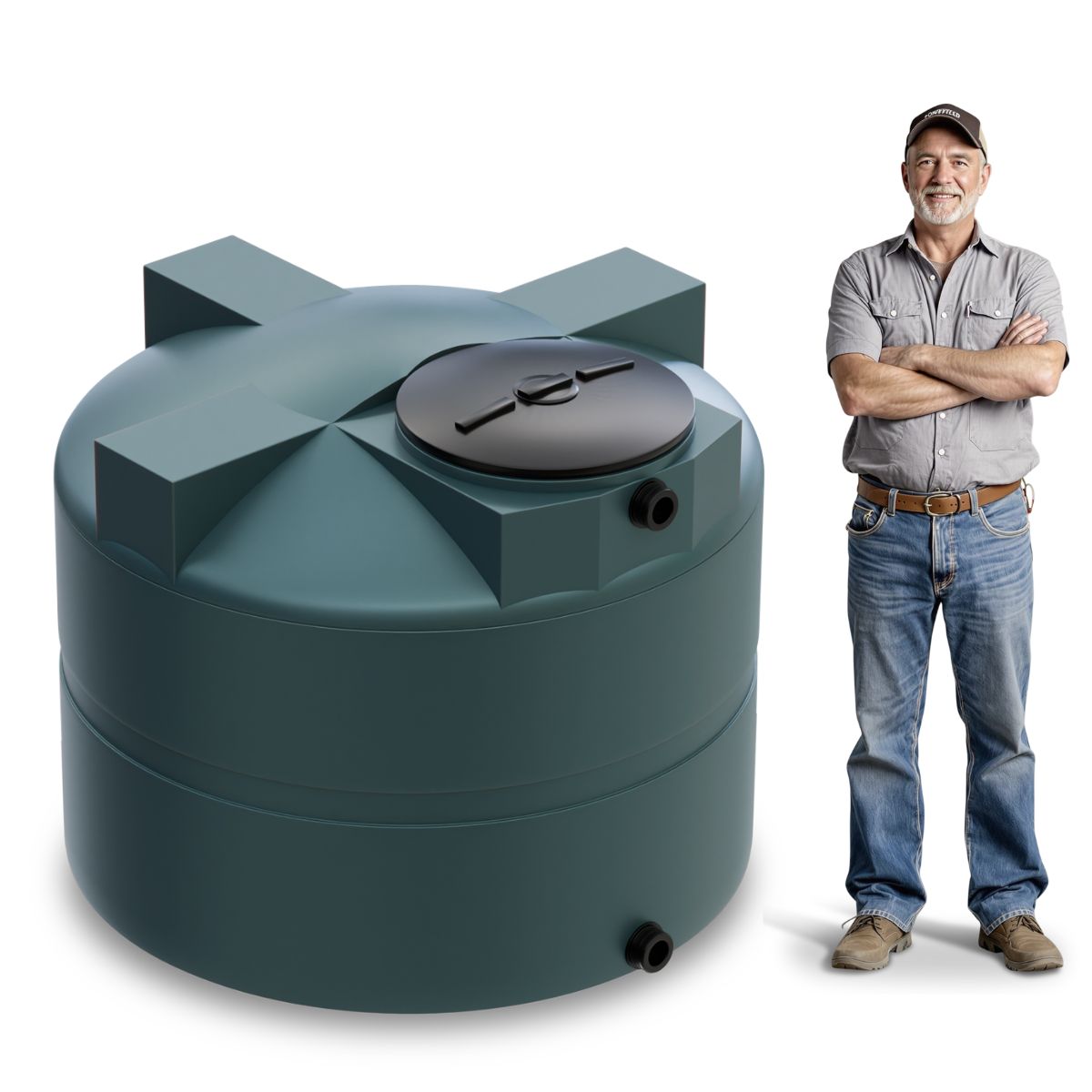 525 Gallon Vertical Water Storage Tank - Green