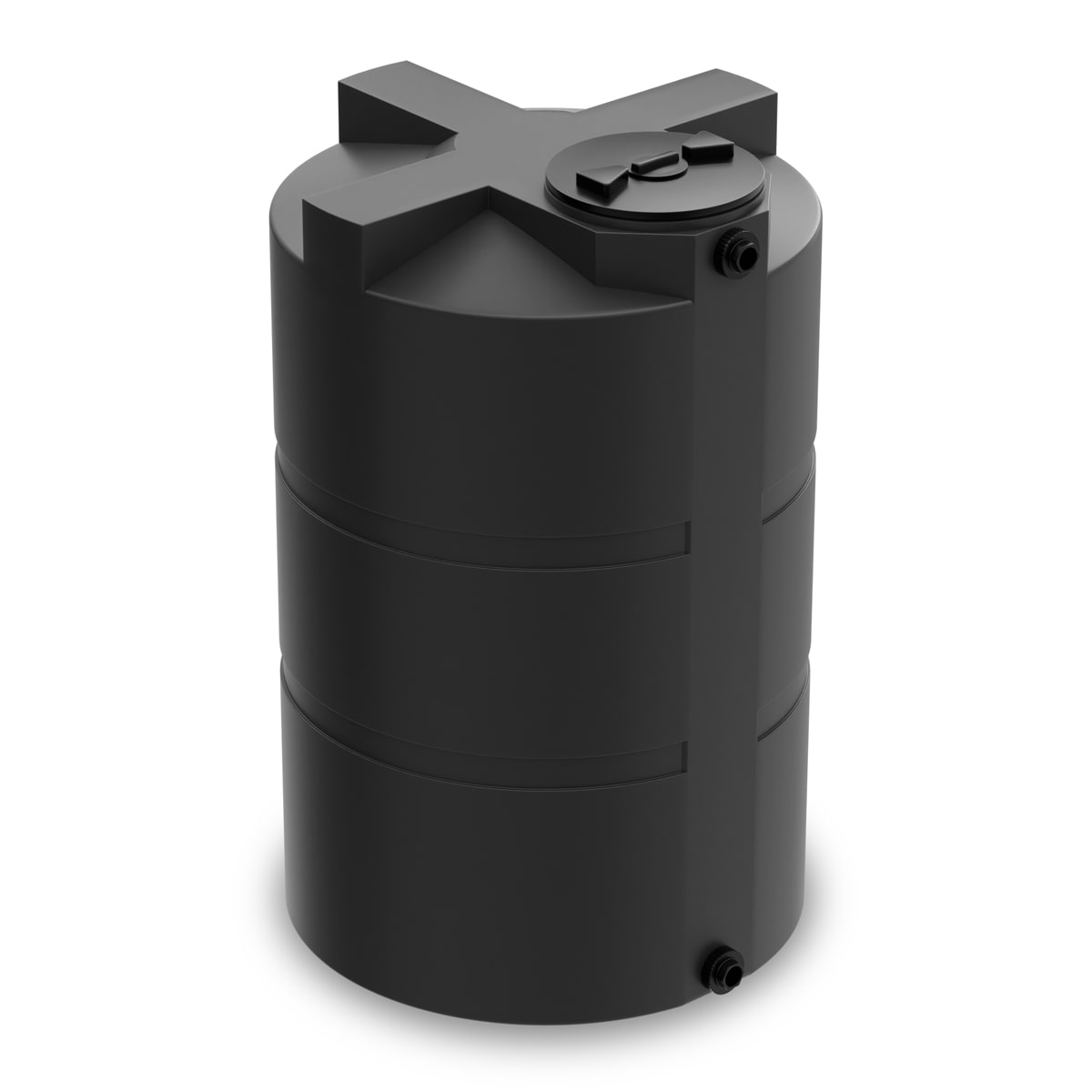 550 Gallon Vertical Water Storage Tank - Black