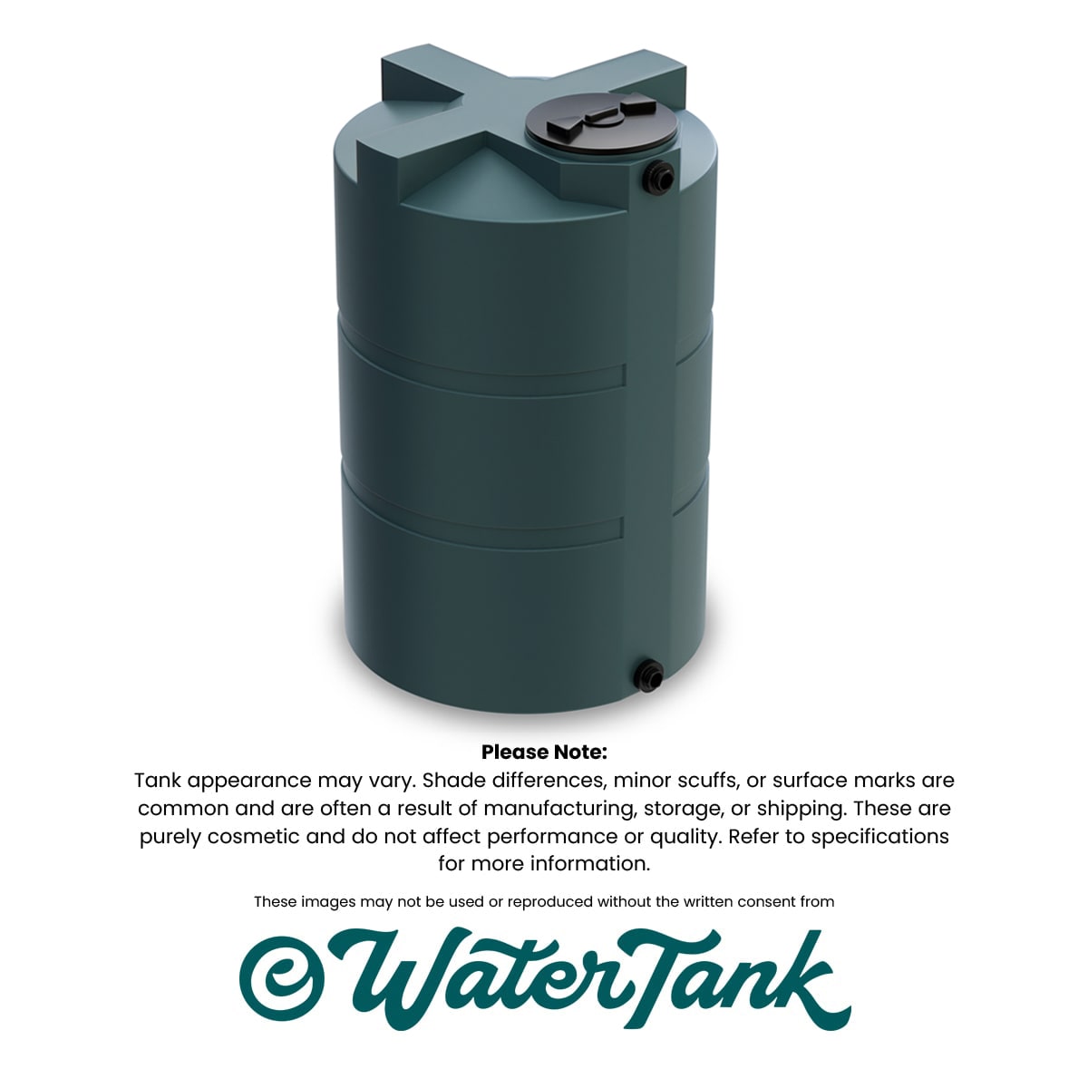550 Gallon Vertical Water Storage Tank - Green