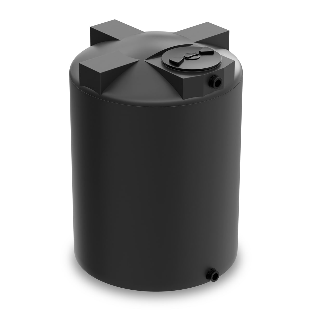 650 Gallon Vertical Water Storage Tank - Black