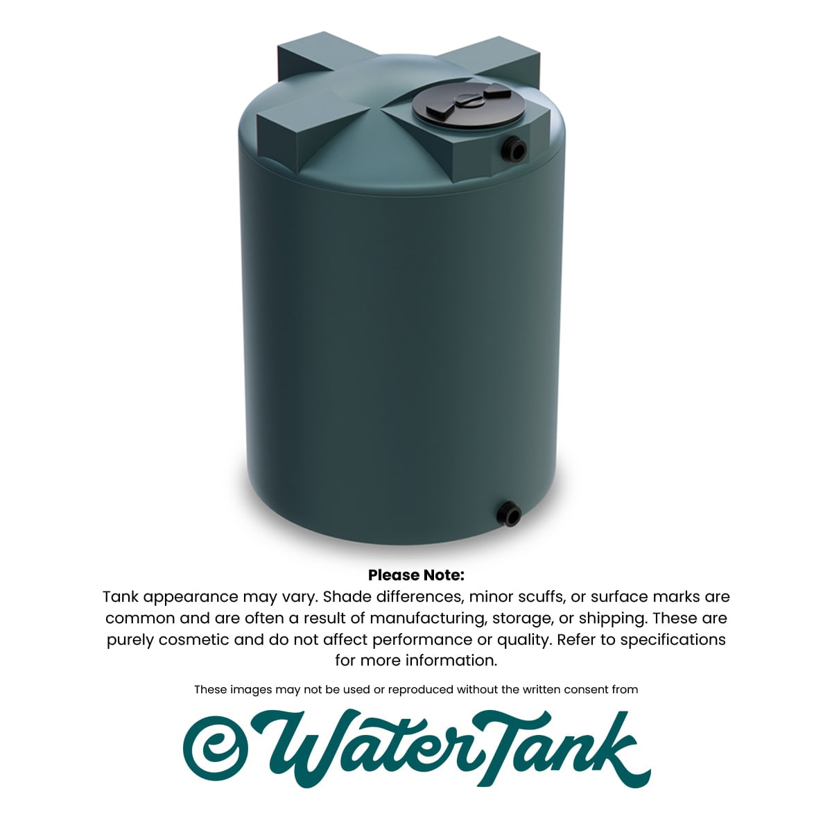650 Gallon Vertical Water Storage Tank - Green