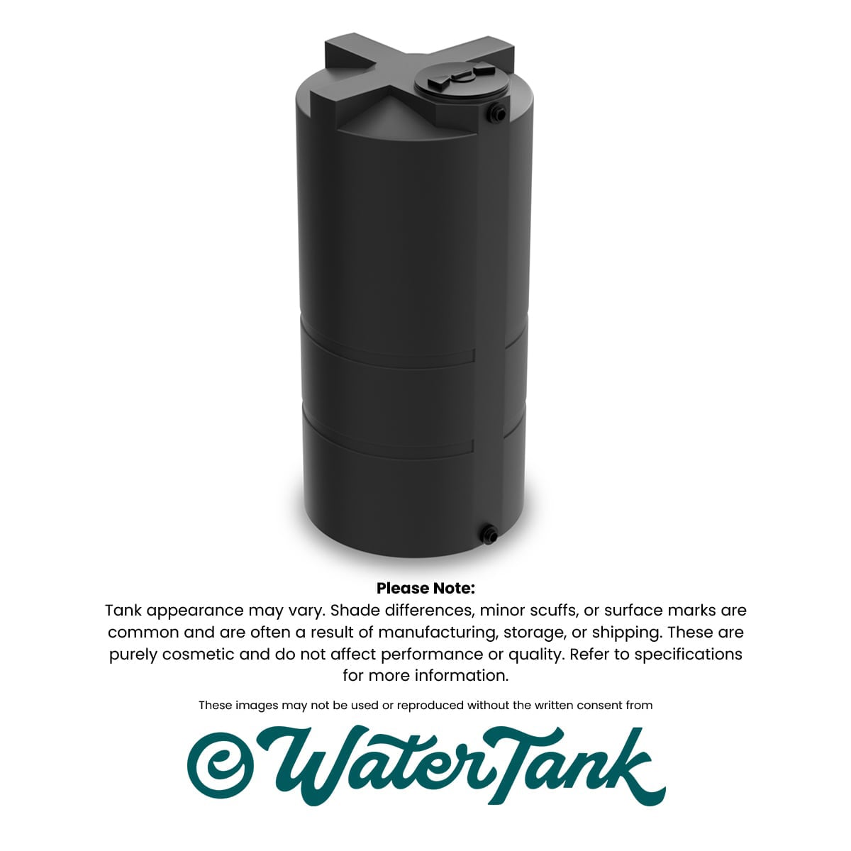750 Gallon Vertical Water Storage Tank - Black