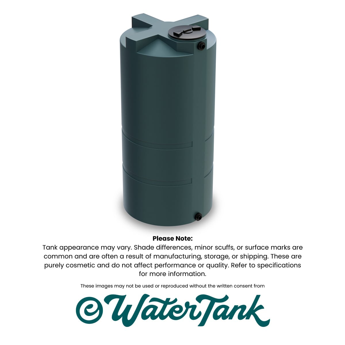 750 Gallon Vertical Water Storage Tank - Green
