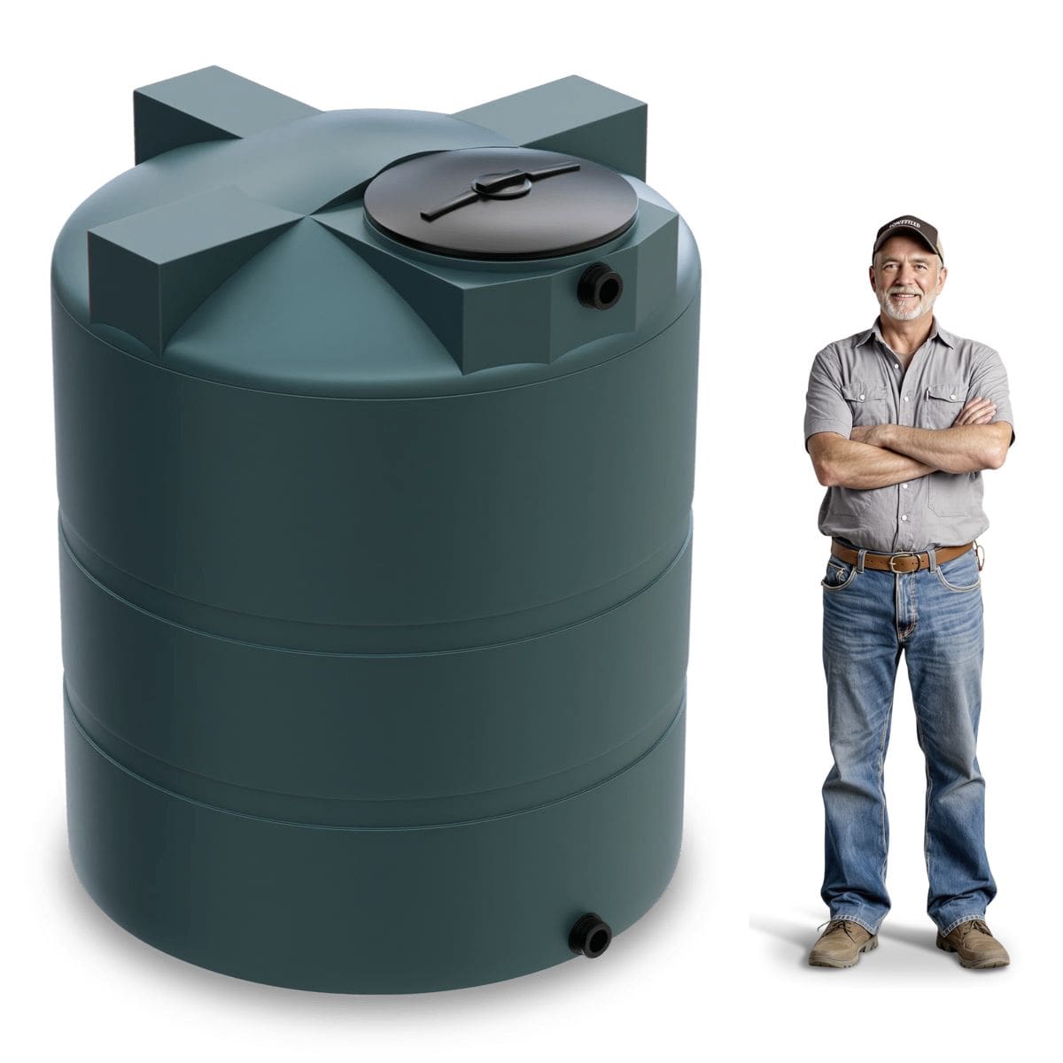 825 Gallon Vertical Water Storage Tank - Green