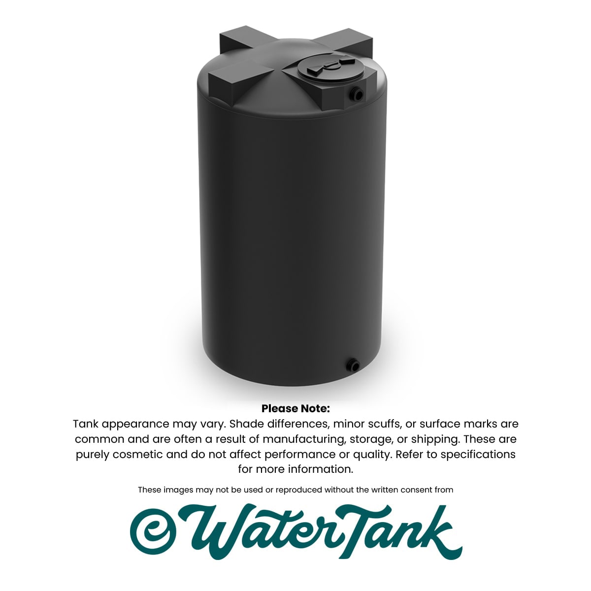 850 Gallon Vertical Water Storage Tank - Black